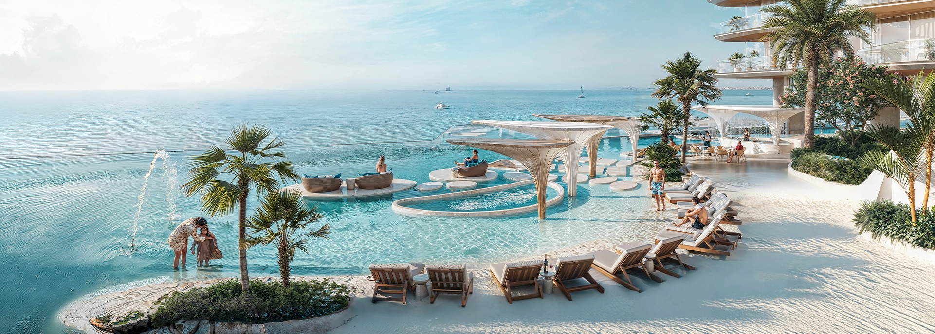 Waves at your feet & endless sea view. A shoreline crafted just for you.